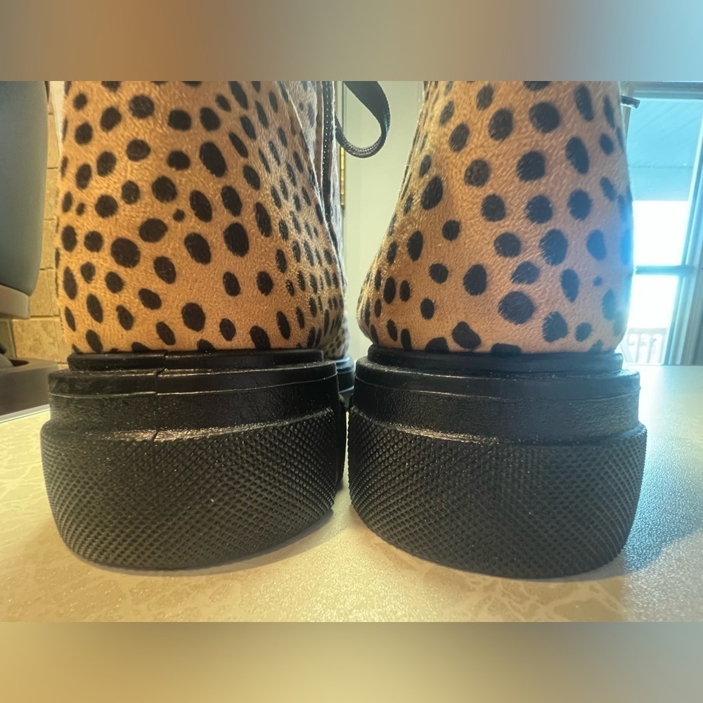 olivia-miller | ladies cheetah print lug boots. Size: 8 - Picture 8 of 14